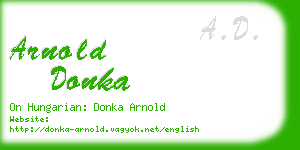 arnold donka business card